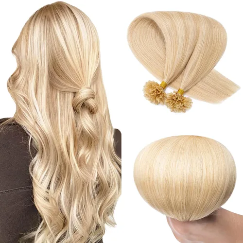 Vista 48 de SEGO Extensiones de cabello humano con micro cuentas, extensiones de cabello humano con micro bucle, lacio, natural, fusión fría, 1.76 oz/paquete