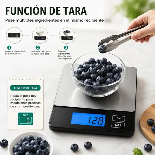 Vista 9 de URAMAZ Básculas inteligentes para alimentos de cocina, báscula digital de alimentos de acero inoxidable en gramos y onzas con aplicación de Multi