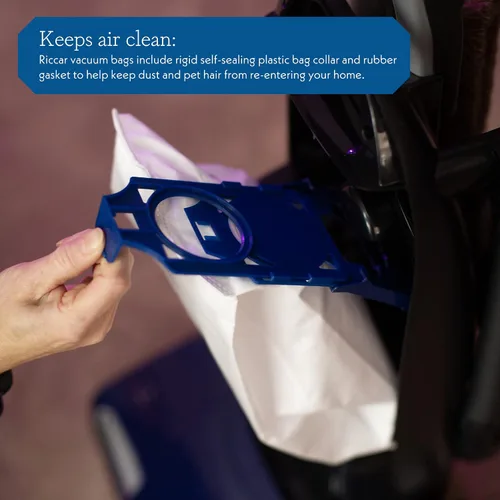 Vista 5 de Riccar R30D - Bolsas para aspiradora con filtro HEPA, color azul aire tándem con infusión de carbón, seis bolsas incluidas, RNHC-6