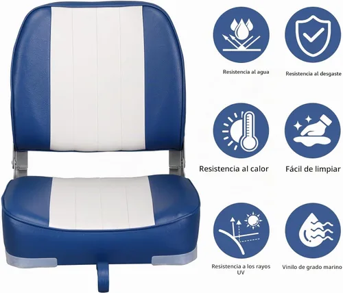 Vista 2 de Asiento de bote plegable Leader Accessories A-azul/blanco