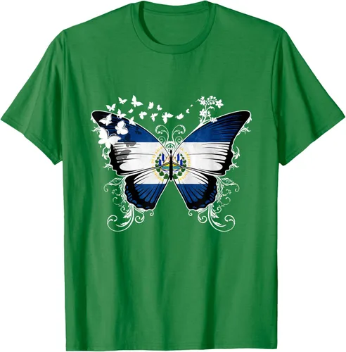 Vista 5 de Camiseta Salvadoreña Bandera El Salvador, Negro