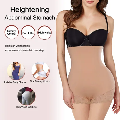 Vista 5 de Irisnaya Entrenador de cintura para las mujeres Butt Lifter Shapewear Control de la barriga Panty cintura alta Shaper Cortos de adelgazamiento Faja