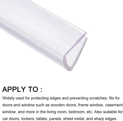 Vista 5 de METALLIXITY Bordes de borde (3.3 ft/3.28 pies), 1 unidad, sello en U de PVC para tira de sellado de borde de 0.276-0.354 in, para sellos de ventana