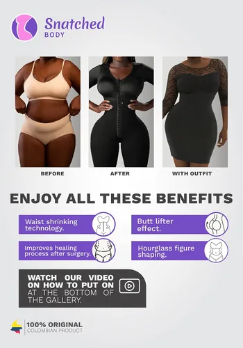 Vista 5 de Snatched Body Women's Stage 1 Full Body Shapewear Faja Colombiana Post Surgery Compression BBL