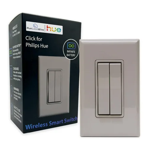 Vista 13 de RunLessWire Haga clic para Philips Hue – Interruptor de luz inteligente inalámbrico sin batería, rango de 30 pies – Funciona de forma nativa