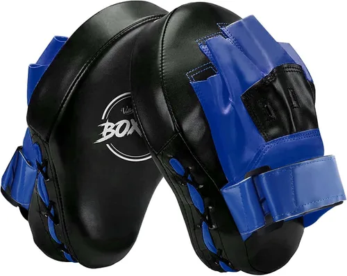 Vista 14 de Valleycomfy - Manoplas de boxeo curvadas de piel sintética para entrenamiento Leatherette Training Hand Pads,Ideal for Karate, Muay Thai Kick