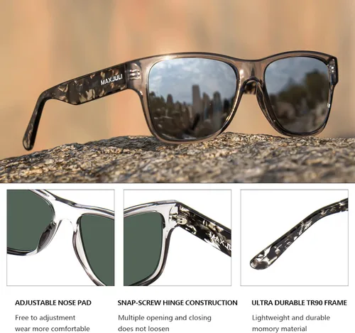 Vista 4 de MAXJULI Gafas de sol polarizadas cuadradas de gran tamaño retro para mujeres y hombres 8819