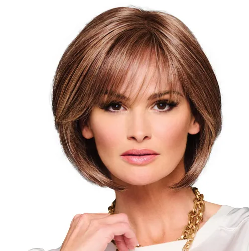 Vista 19 de Raquel Welch Made You Look Chin-Length Chic Bob, 100% atado a mano por ropa de pelo, gorra pequeña promedio, RL10/12 castaño iluminado por el sol