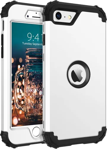 Vista 24 de BENTOBEN Funda para iPhone SE 2022 y iPhone SE 2020, resistente 3 en 1, cuerpo completo, resistente, a prueba de golpes, híbrida de policarbonato