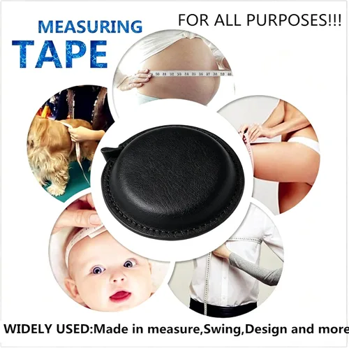 Vista 6 de Cinta métrica de cuerpo para coser a medida de tela, cinta métrica para mediciones médicas corporales, 60 pulgadas/4.9 ft, regla retráctil de doble