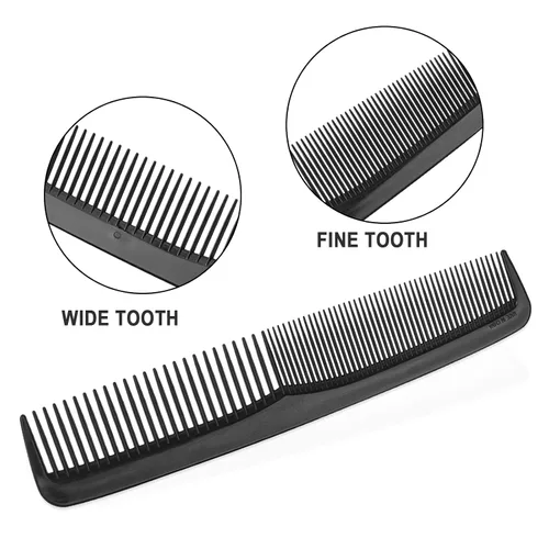 Vista 7 de Paquete de 30 peines negros a granel, peine de bolsillo para cabello de doble diente de 7 pulgadas, envueltos individualmente, peines a granel