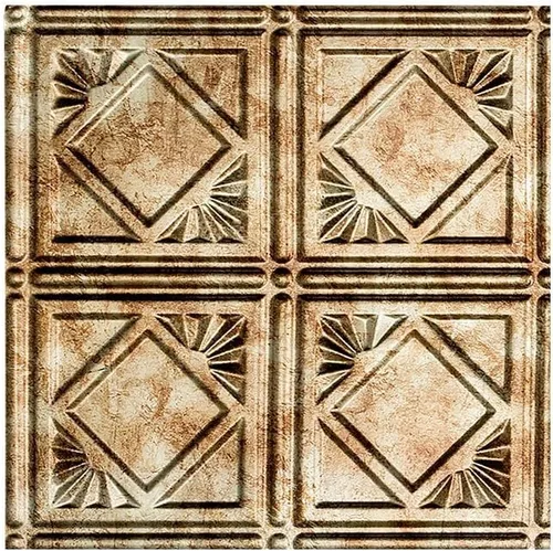Vista 10 de FASÄDE Panel de techo decorativo de vinilo decorativo de estilo tradicional / patrón 4 de 2 x 4 pies en bronce bermudas (paquete de 5)