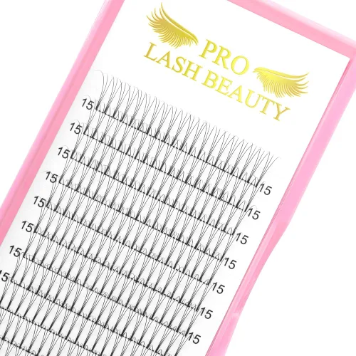 Vista 14 de Extensiones de pestañas postizas de volumen 3D-C-0.07-0.50 pulgadas, extensiones de pestañas postizas con tallo corto, extensiones de pestañas