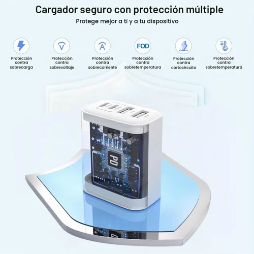 Vista 6 de 2 unidades de cable trenzado iPhone 17/16/15 Pro Max USB C a C, cargador Apple tipo C de 40 W PD de 4 puertos con enchufe de pared y cable trenzado