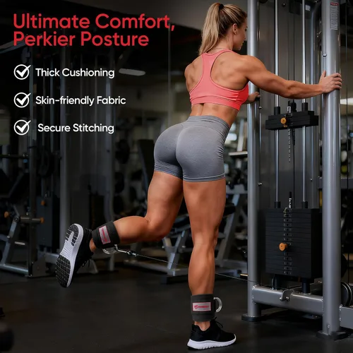 Vista 3 de FitBeast Ankle Straps for Cable Machines Women, Gym Ankle Straps & Handles Ankle Strap and Gym Handles, Glute Kickback Ankle Strap for Resistance