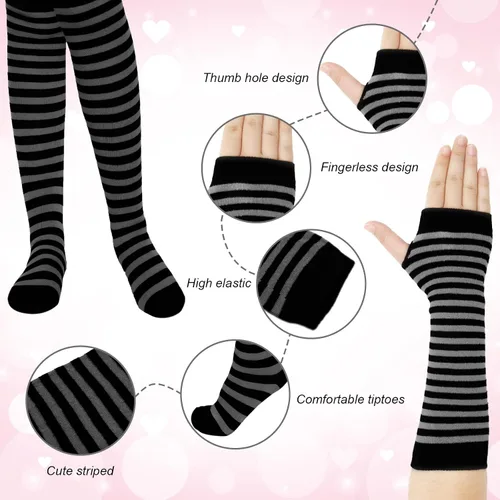 Vista 3 de Juego de 4 pares de calcetines largos a rayas para mujer