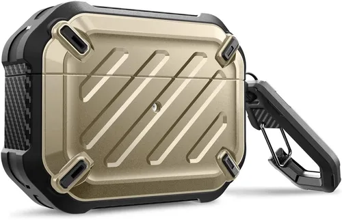 Vista 10 de SupCase - Estuche para Airpods Pro Serie Pro Unicorn Beetle, resistente carcasa de protección completa con mosquetón para Airpods Pro de Apple Negro