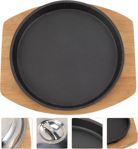 Vista 6 de BESTonZON Cómoda tapa de sartén antiadherente Teppanyaki Uniforme Distribución de calor Bandeja práctica para servir en el hogar