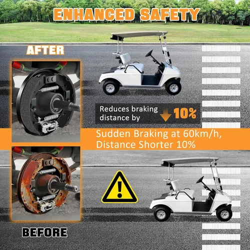 Vista 3 de Club Car Carrito de Golf Tambores de freno/Hub y zapatas de freno Kit de resorte Fit Club Car DS 1995-Up&Precedent 2004 en adelante