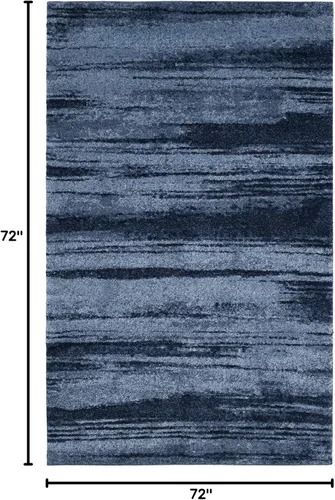 Vista 2 de SAFAVIEH Retro Collection - Alfombra cuadrada de 6 pies, azul claro y azul, diseño abstracto moderno, no desprende pelusa y de fácil cuidado, ideal