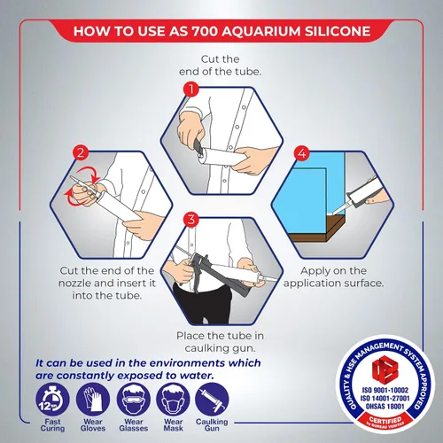 Vista 2 de Sellador de silicona 100% acuario (10.4 fl oz) seguro para peces (paquete de 1)