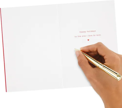 Vista 5 de Hallmark Signature - Tarjeta romántica de vacaciones para tu ser querido (Barra de caramelo de Navidad con corazón)