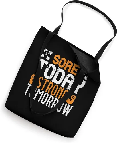Vista 2 de Sore Today, Strong Tomorrow - Funny Gym Trainers Tote Bag