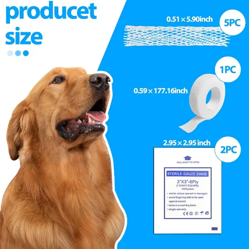 Vista 2 de Paquete de iniciación de protector de cola de perro, vendaje de cola veterinaria para animales de compañía