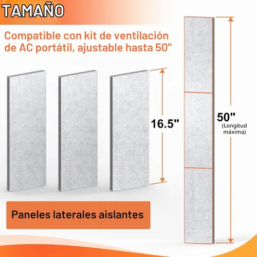 Vista 2 de GCGOODS Paneles de espuma aislados para aire acondicionado portátil, kit de ventilación de ventana, paneles laterales de aislamiento para ventanas