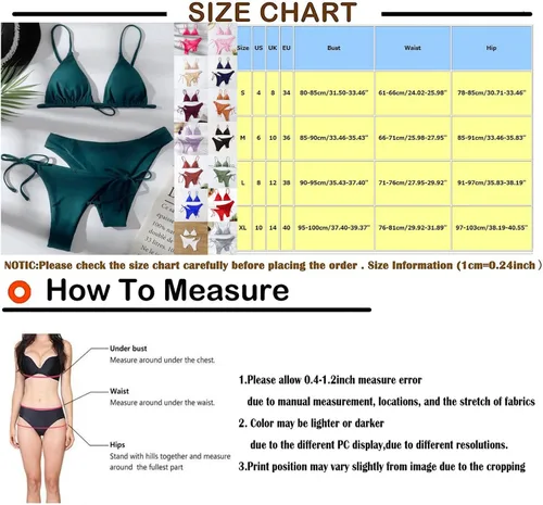 Vista 7 de Bikini sexy de verano para mujer con espalda descubierta con cordones y cintura ajustable de tres piezas