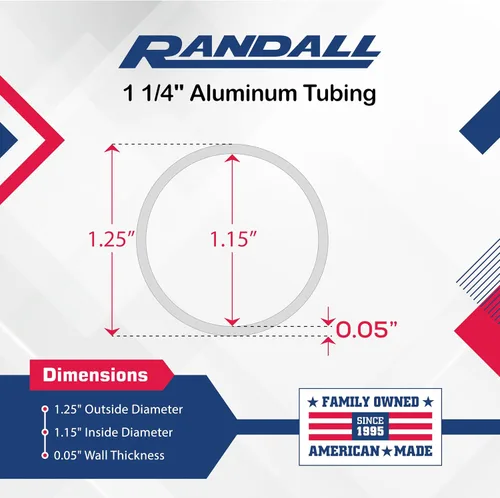 Vista 2 de Tubo de aluminio de 4 pies, pared de 1-1/4 pulgadas de diámetro x 0.050 pulgadas, aleación 6063 T6, tubo redondo ligero, fuerte, resistente a