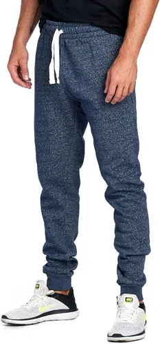 Vista 2 de PROGO USA Pantalones deportivos básicos de forro polar jaspeado para hombre, cintura elástica