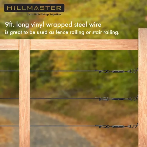 Vista 6 de HILLMASTER Kits de soporte de puerta anti-caída duraderos para cerca de madera, kit de cable de soporte de puerta en zinc, kit de puerta de cerca