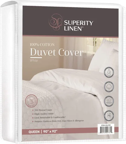 Vista 12 de Superity Luxurious Hotel Quality Funda de edredón tamaño individual – 100% algodón suave y cómodo – Diseñada para edredón tamaño individual – 200