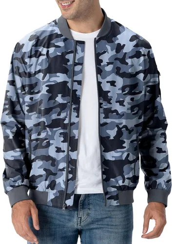 Vista 31 de Rdruko Chaqueta Bomber Ligera para Hombre Cazadora Cortavientos Casual Elegante a la Moda