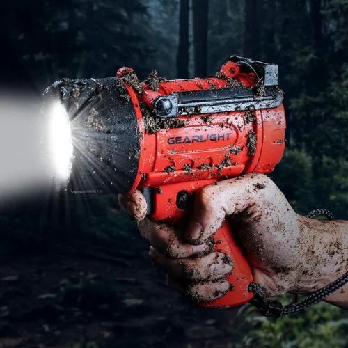 Vista 2 de GearLight - Linterna de proyector LED impermeable Watchman, alta en lúmenes AA para accesorios de campamento al aire libre, equipo de kayak marino