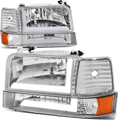 Vista 13 de Auto Dynasty Juego de Faros LED DRL 3D y Lámpara de Parachoques Compatible con Ford F-150 F-250 F-350 Bronco 1992-1996, Lado del Conductor