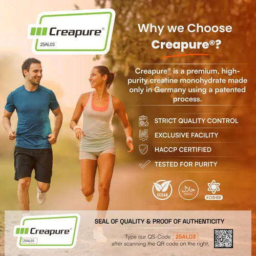 Vista 7 de Creapure - Monohidrato de creatina en polvo, 60 porciones, sin sabor, creatina certificada NSF para crecimiento muscular, fuerza y recuperación