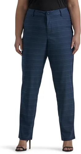 Vista 11 de Lee Women's Plus Size Wrinkle Free Relaxed Fit Straight Leg Pant Negro