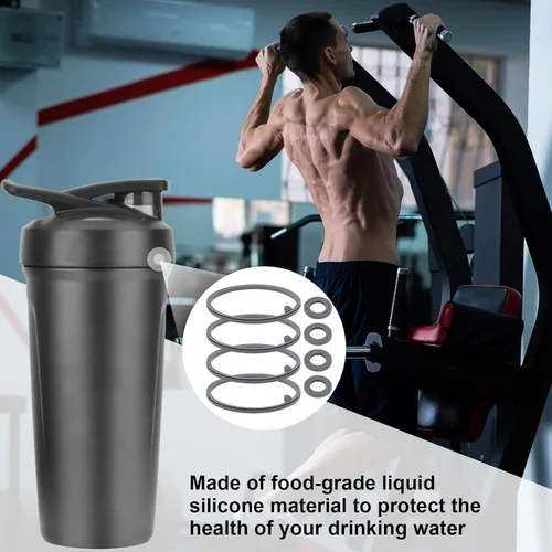 Vista 7 de 8 piezas de repuesto de junta de tapa para botella de licuadora, Strada Flip Shaker Cup Water Bottle Parts Accesorios, anillo de sello de silicona