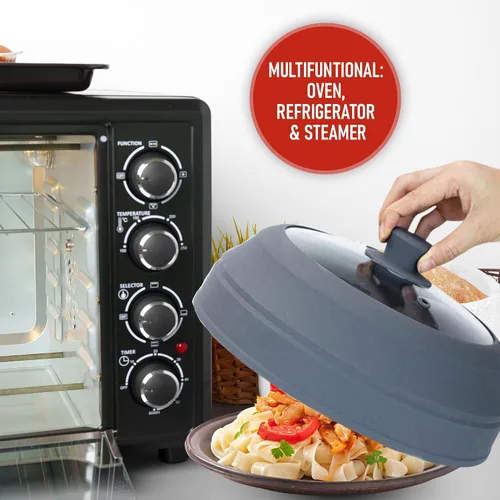 Vista 12 de Javson Cubierta de vidrio para microondas para alimentos, tapa grande de vidrio templado y silicona de 10.8 pulgadas, resistente al calor, protector