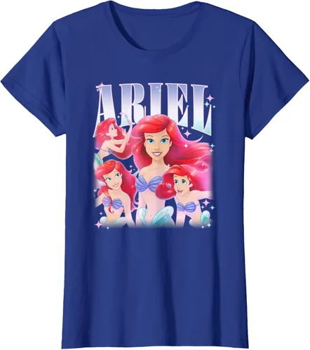 Vista 48 de Disney Camiseta de la princesa Ariel de la Sirenita Multi Pose, Negro