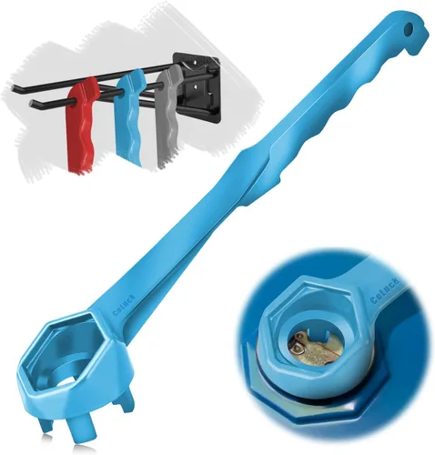 Vista 15 de Llave Bung, llave de tambor 3 en 1 actualizada, herramienta de abridor de barril de aluminio para abrir tambor de 10, 15, 20, 30, 55 galones, se