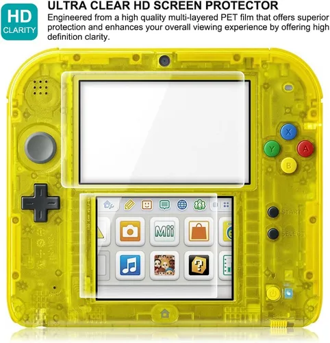 Vista 6 de AFUNTA - Protector de pantalla y lápiz capacitivo compatible con 2DS, paquete de 3 (6 unidades) película de PET transparente HD para pantalla