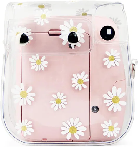 Vista 4 de Yitengteng Funda para cámara Fujifilm Instax Mini 11/9/8, cubierta protectora de cámara de PVC ajustable, bolsa transparente con correa