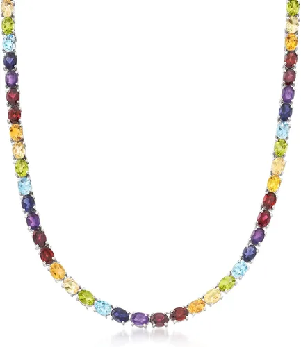 Vista 10 de Ross-Simons Gemstone Tennis Necklace in Sterling Silver
