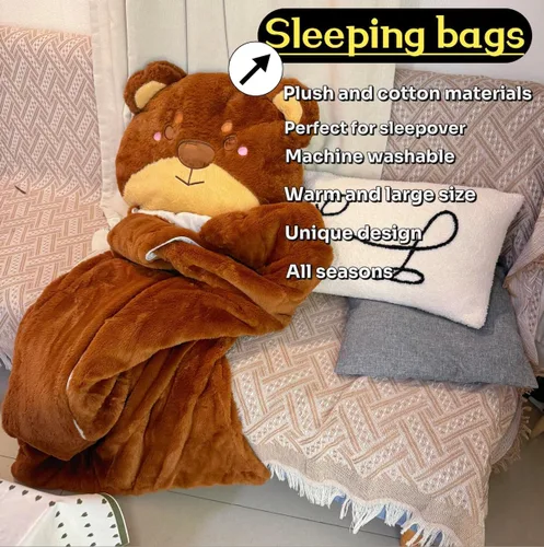 Vista 7 de Saco de dormir para niños, sacos de dormir de animales para niños, niños y niñas. Almohada suave, tapete para la siesta, hora de la siesta