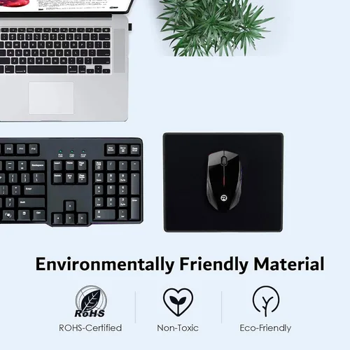 Vista 7 de SaiTech IT Paquete de 10 alfombrillas para mouse de 0.079 pulgadas con bordes cosidos, base de goma antideslizante, texturizadas e impermeables