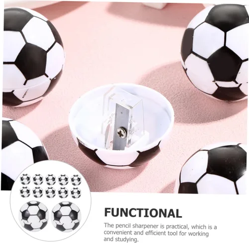Vista 8 de Mini balón de fútbol, 20 unidades, sacapuntas de mano, mini balón de fútbol, sacapuntas de mano, sacapuntas, sacapuntas de lápices, suministros