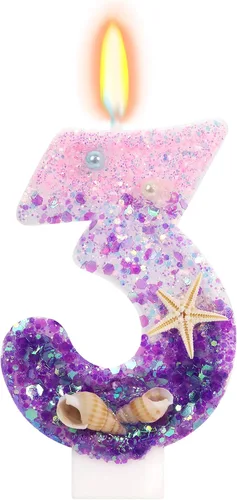 Vista 67 de Vela número 1 de estrella de mar de playa para decoración de pastel Plata